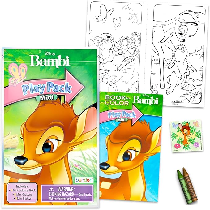 Disney Bambi Mini Party Favors Set for Kids - Bundle with 24 Bambi Play Packs with Coloring Pages, Stickers, More (Bambi Birthday Party Supplies)