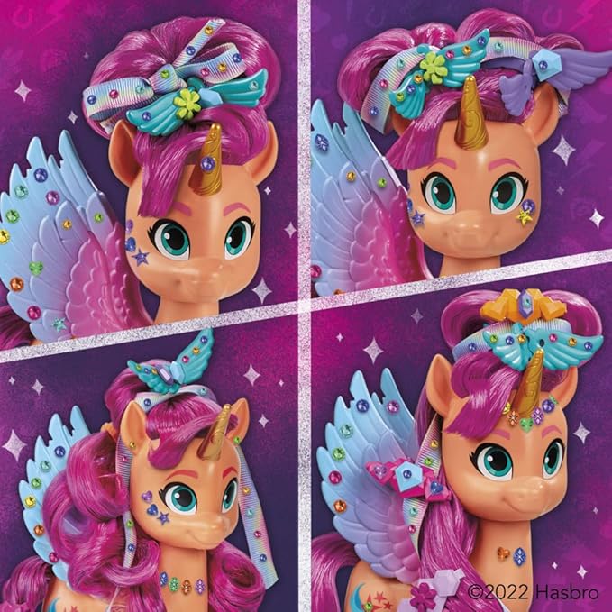 My Little Pony Toys: Make Your Mark Sunny Starscout Ribbon Hairstyles, 6-Inch Orange Pony Toy, Toys for 5 Year Old Girls and Boys and Up, with Hair Styling Accessories