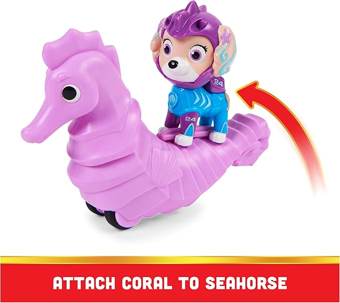 Paw Patrol, Aqua Pups Coral and Seahorse Action Figures Set, Kids Toys for Ages 3 and up