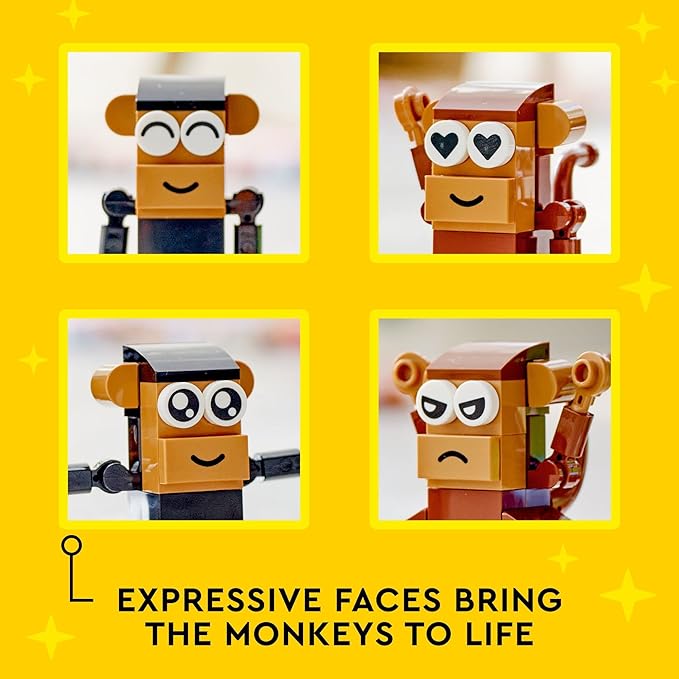 LEGO Classic Creative Monkey Fun 11031 Building Toy Set for Kids, Boys, and Girls Ages and Up, Makes a Great Gift for Grandchildren