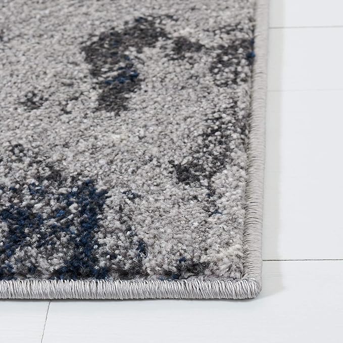 SAFAVIEH Adirondack Collection Runner Rug - 2'6" x 8', Navy & Grey, Modern Abstract Design, Non-Shedding & Easy Care, Ideal for High Traffic Areas in Living Room, Bedroom (ADR134N)