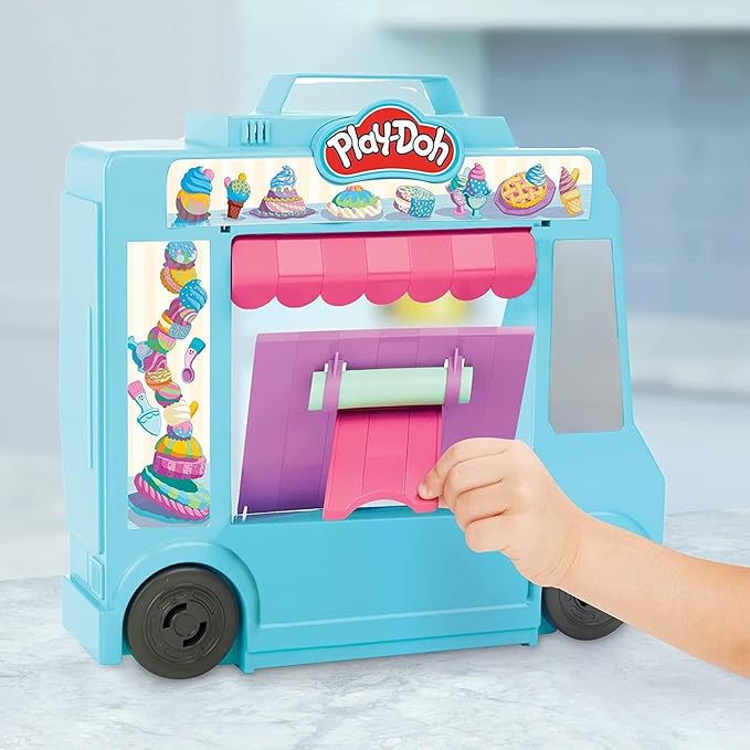 Play-Doh Ice Cream Truck Playset, Pretend Play Toy for Kids 3 Years and Up with 20 Tools, 5 Modeling Compound Colors, Over 250 Possible Combinations