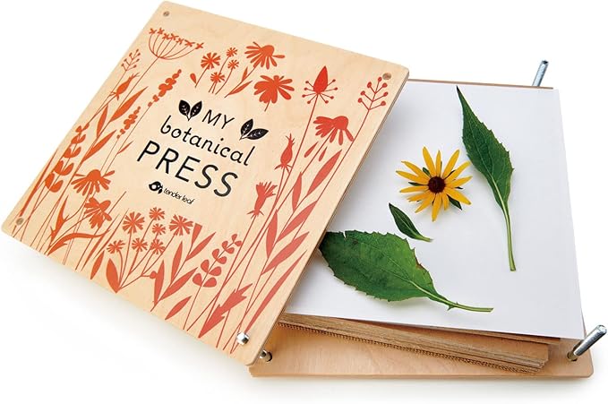 Tender Leaf Toys - My Botanical Press - 8.3 x 8.3 Inch 10 Layers Flower Press, DIY Dried and Preserved Flowers and Leaves, Plants Art & Crafts kit - Age 3+