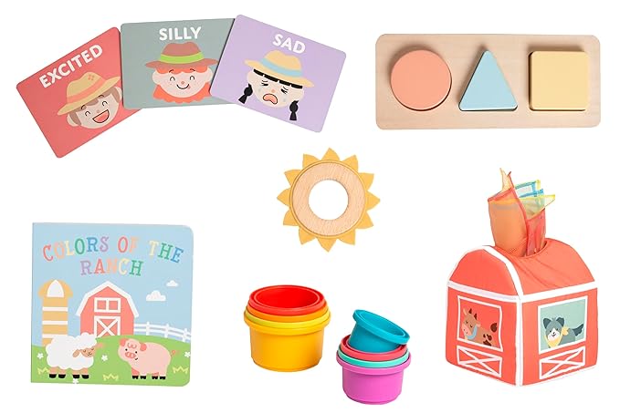 Pearhead Learning Kit for Babies 6+ Months, 8 in 1 Learning Educational Set for Babies, Play Set for Early Development and Motor Skills, Montessori Toys for Babies 6+ Months