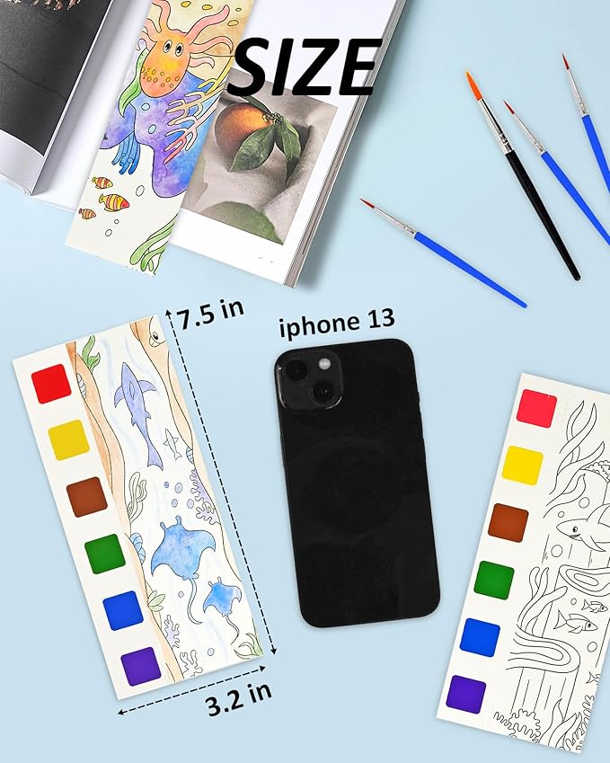 Vileafy 20 Under The Sea Party Favors for Kids Ages 4-8, Pockage Watercolor Painting Book -Paint with Water Mini Coloring Book for Art Party Favors (Sea Animals)