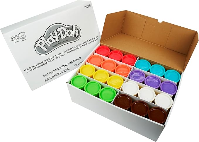 Play-Doh Bulk Pack of 48 Cans, 6 Sets of 8 Modeling Compound Colors, 3oz, Back to School Gifts & Prizes for Students & Classroom, Preschool Toys for Kids, Ages 2+ (Amazon Exclusive)