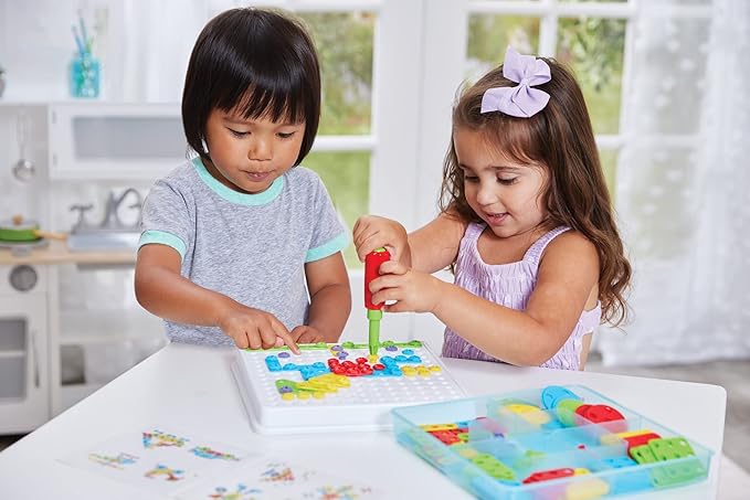 Kidoozie Create & Construct Building Kit, S.T.E.A.M Mosaic Art Activity for Children Ages 3+