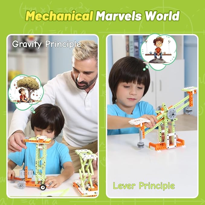 Robot E STEM Kits for 8-12 Year Old Boy Girl, 14 in 1 Electric Building Toys with Learning Materials, DIY Educational Construction Science Kit for Kids 8-10 10-12 Christmas Birthday Gift