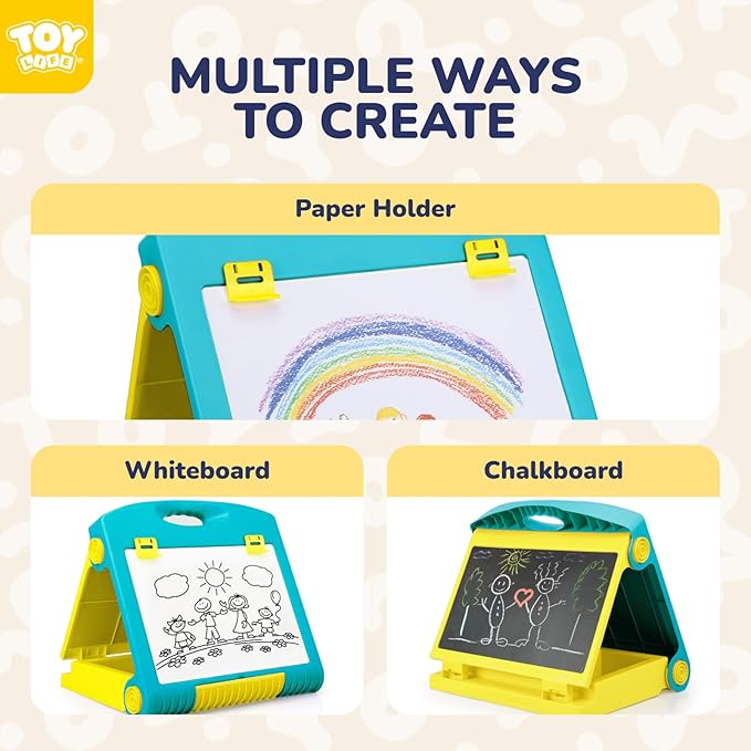 STEAM Life Tabletop Easel for Kids Art Easel for Kids 3 4 5 Toddler Art Easel Board for Kids Chalkboard White Board for Kids Easel Set Dry Erase Board Portable Desktop Easel Painting Easel for Kids