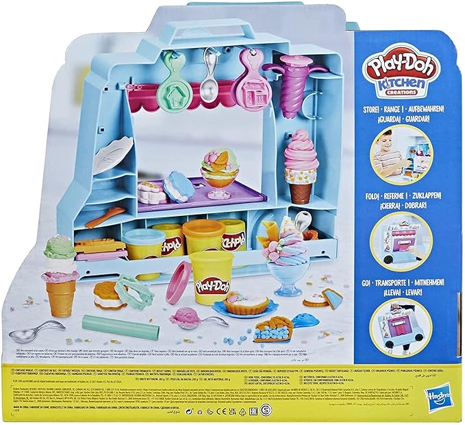 Play-Doh Ice Cream Truck Playset, Pretend Play Toy for Kids 3 Years and Up with 20 Tools, 5 Modeling Compound Colors, Over 250 Possible Combinations