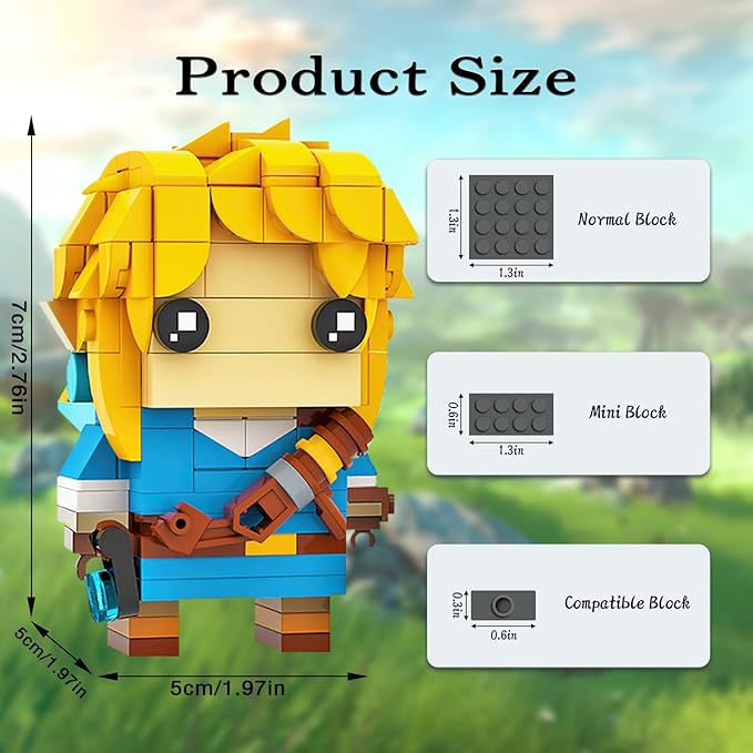 Breath of The Wild Link Building Sets for Adults Kids, Link Minifigure Building Kit,Game Player Collection Creative Building Blocks Model Toys,Compatible with Lego(248PCS)