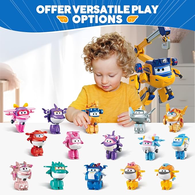 Super Wings Transformer Toys, 2 in Marty Robot Transformer Action Figures, 2-in-1 Mode Robot Transformer Toys for Boys Girls 4-6 6-8, Fun Plane Toys for Boys Toddlers Kids Age 3 4 5 6 7 8
