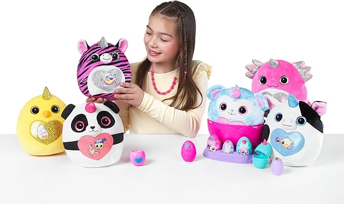 Rainbocorns Eggzania Mini Mania Panda Plush Surprise Unboxing with Animal Soft Toy, Idea for Girls with Imaginary Play by ZURU