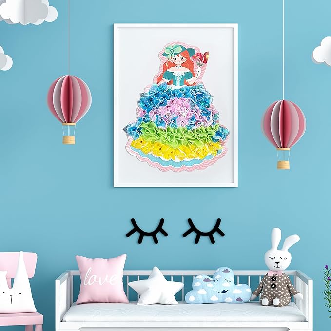 Rikostuoz Crafts Kits for Kids 10 Sheets of Poking Boards,DIY Poking Creative Puzzle Puncture Painting,Art Paper Craft Kit Kids Toys Gifts (Fairy Tales)