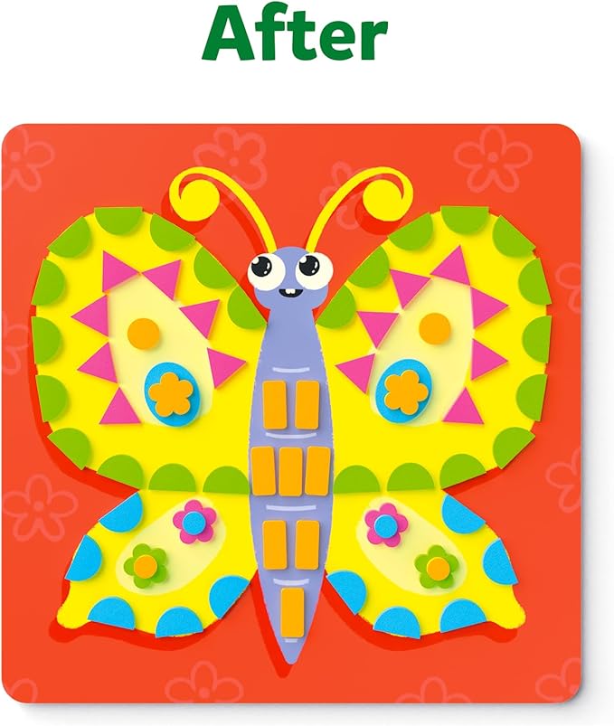 Skillmatics Art Activity - Fun with Foam Animals, No Mess Felt Sticker Art for Kids, DIY Craft Kits, Gifts for Boys & Girls Ages 3, 4, 5, 6, 7, Travel Toys