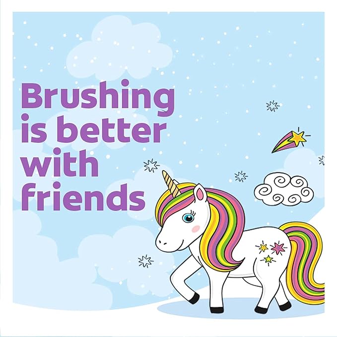 Colgate Kids Battery Powered Toothbrush, Unicorn, Extra Soft Toothbrush, Ages 3 and Up, 2 Pack