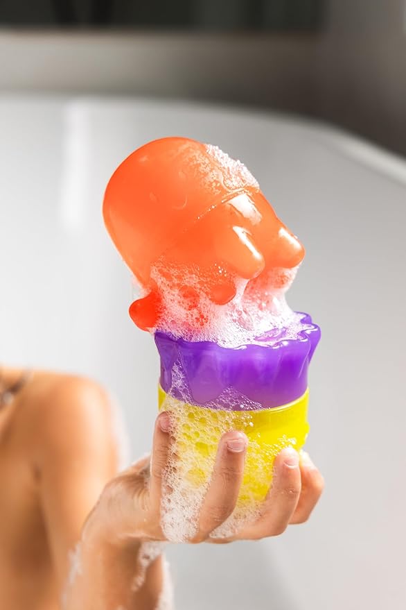 Ubbi Translucent Interchangeable Bath Toys for Baby and Toddler, Colorful Mix and Match Baby Bathtub Toys, Set of 4