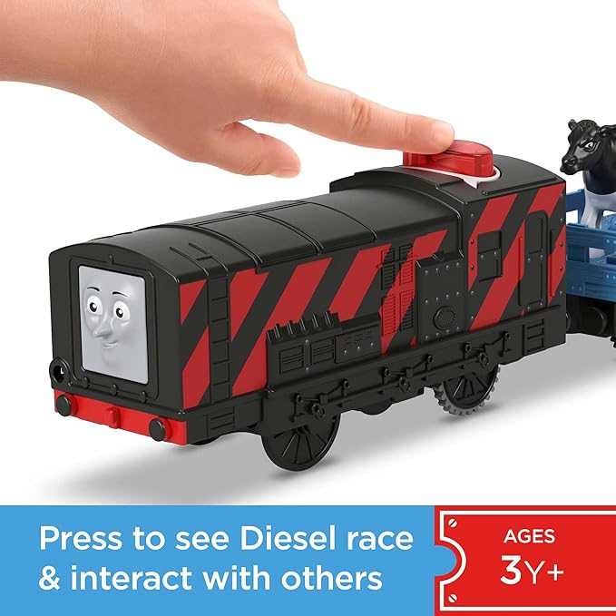Thomas & Friends Motorized Toy Train Talking Diesel Engine with Sounds Phrases & Cow Cargo for Preschool Pretend Play Kids Ages 3+ Years