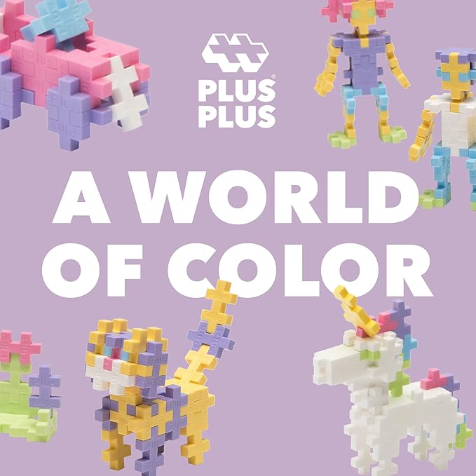 Plus Plus 500 Piece Interlocking Building Block 3D Puzzle Kit, Kids Stem Connecting Toys - Pastel Color Mix