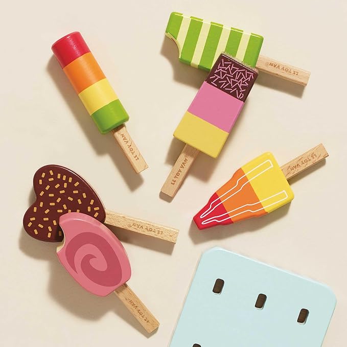 Le Toy Van Honeybake Collection Ice Lollies Set Premium Wooden Toys for Kids Ages 3 Years & Up (TV284)