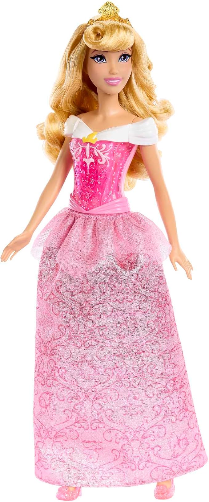 Mattel Disney Princess Toys, Aurora Fashion Doll, Sparkling Look with Blonde Hair, Purple Eyes & Tiara Accessory, Inspired by the Sleeping Beauty Movie
