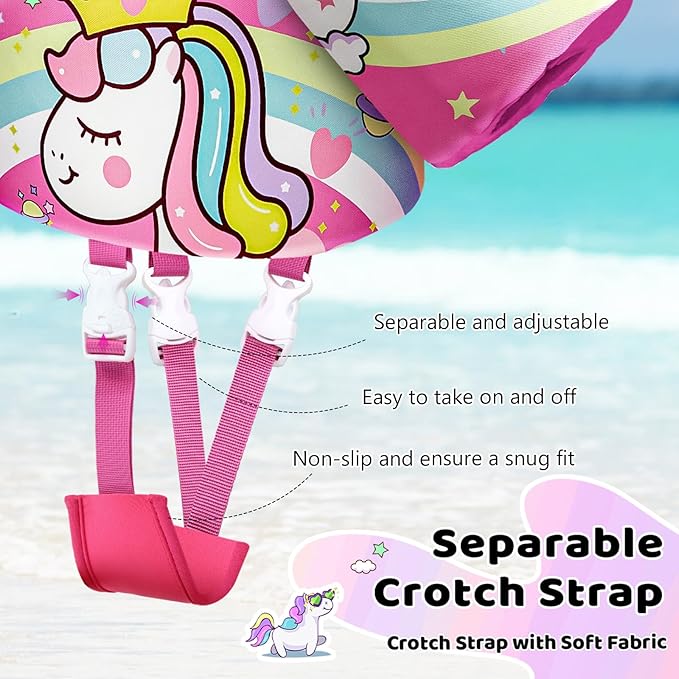 Vvinca Separable Toddler Swim Vest Fit 22-66 Lbs（1-6 Years）|2025 Newest 3 in 1 Pool Float & Arm Bands Boys and Girls, Adjustable Sturdy Safety for Infant 1 2 3 4 5 6 Year