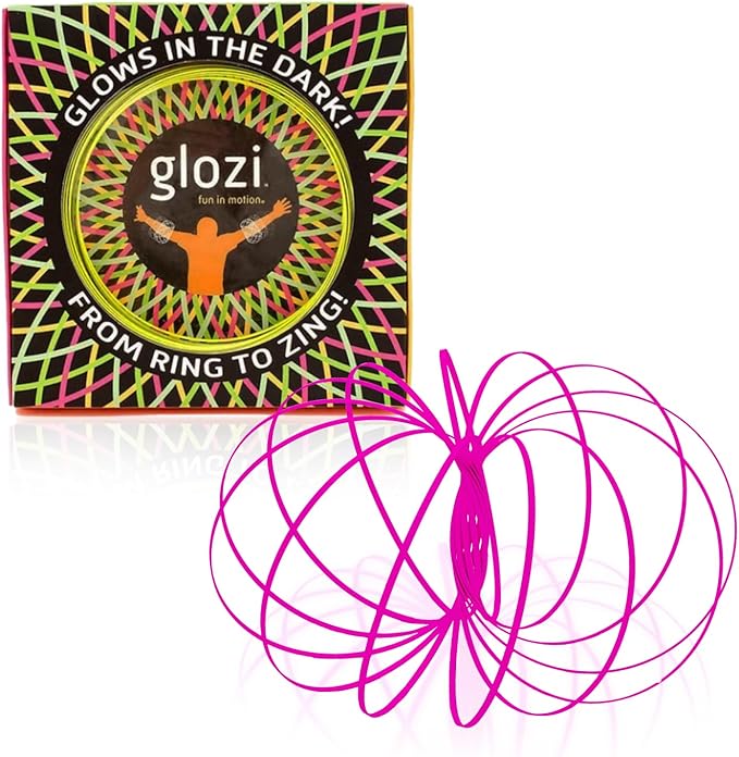 Mozi Glozi Geometric Magic Flow Bracelet - Easy to Use - 3D Bracelet Spiral Toy, Glowing Spinning Bracelet Spiral for Children and Adults (Pink)