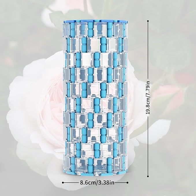 MOOXI-MOC Transparent Blue Vase Building Set,Compatible with Lego Flower Bouquet 10280,DIY Creative Building Blocks Display Arrangement Household Decorative Toys(340pcs)