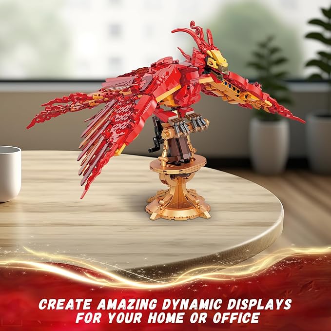 YEECHAO Harry Fire Phoenix Building Set, Magic Potter Phoenix Collection Model for Adults, Compatible with Lego Bird, Ideas HP Building Toy Gift for Kids Boys and Girls Ages 6+ (938 PCS)