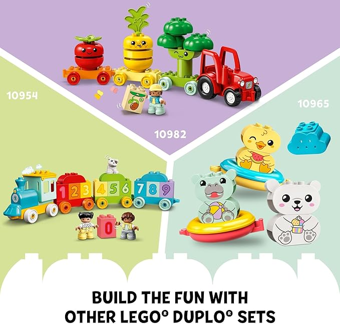 LEGO DUPLO My First Animal Train Building Set and Horse Toy, Educational Toy for Toddlers Ages 1-3 with 4 Animal Figures, Creative Nature Toy Birthday Gift for Animal Loving Preschoolers, 10412