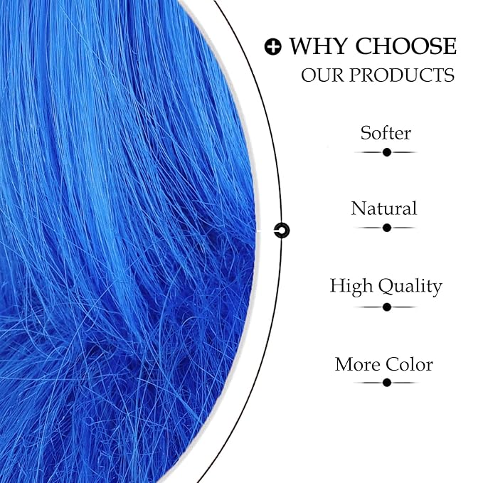 Probeauty Short Blue Wig for Kids Child Layered Anime Costume Wig for Halloween Cosplay Party