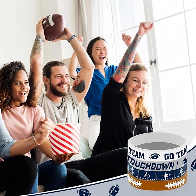 Deekin 32 Pcs Football Silicone Bracelets Football Party Favor Bracelet Football Motivational Rubber Bracelets for Men Women Fan Party Favors Sport Theme Birthday Party Supplies Gifts (Classic)