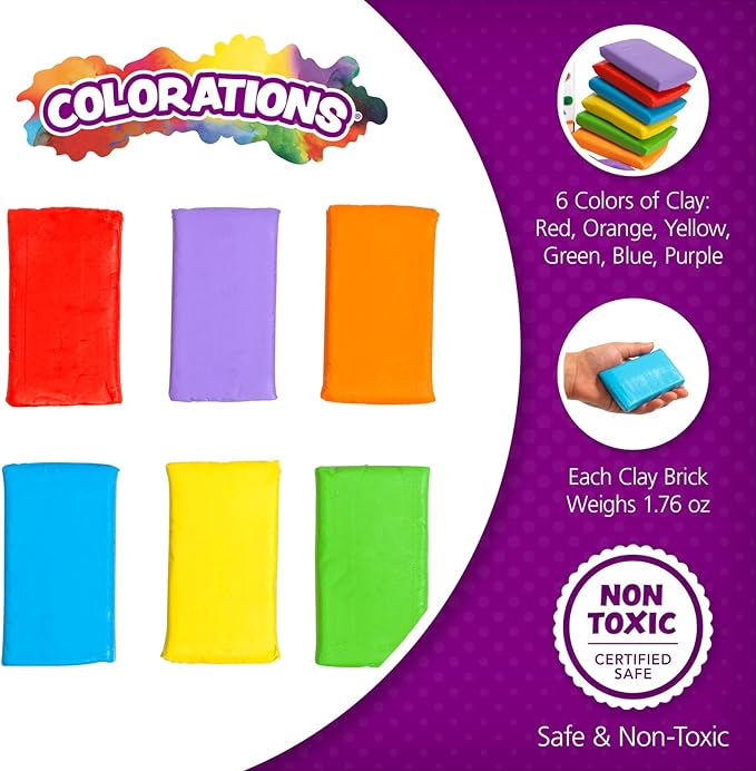 Non-Hardening Clay - Set of 6, Smooth,