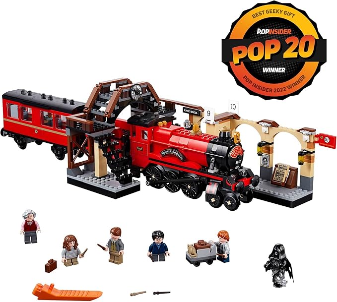 LEGO Harry Potter Hogwarts Express 75955 Toy Train Building Set includes Model Train and Harry Potter Minifigures Hermione Granger and Ron Weasley (801 Pieces)
