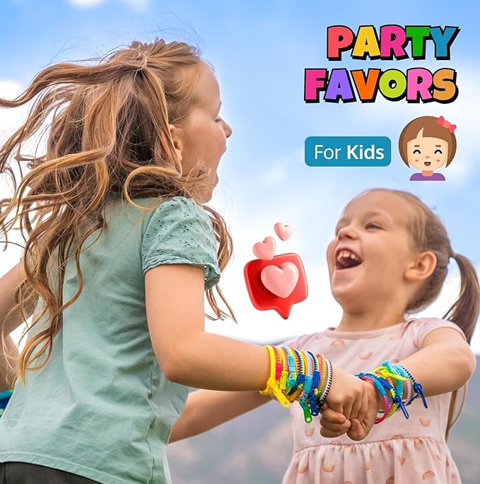 UpBrands 48 Fidget Toys Friendship Zipper Bracelets 7 ½”, Party Favors for Kids, Sensory Bulk Set Neon Colors, Kit for Valentines, Birthday, Goodie Bag, Easter Egg Basket Stuffers, Pinata Fillers
