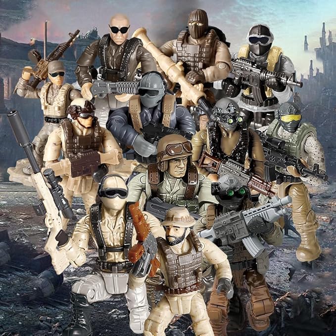 Random 6 PCS Thunder Special Forces Building Block Action Mini-Figures Blind Bags with Multiple Weapons Accessories Equipment Assembly Building Toys Party Favors for Boys