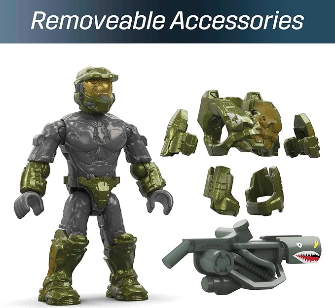 Mega Halo Infinite Building Toys Set, Floodgate Firefight with 634 Pieces, 4 Micro Action Figures, Poseable Articulation, Accessories, Kids or Adult