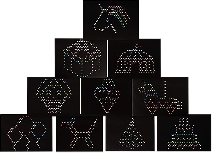 Lite Brite Ultimate Classic Refill Pack - Celebration Theme - 10 Reusable Templates - Amazon Exclusive, Black