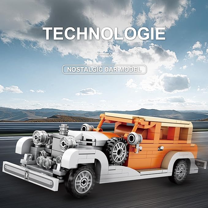 Race Car Models Building Blocks for Adults,Rolls Royce Phantom Classic Cars Toy for Boys Age 8-12,Birthday Gifts Ideas for Kids Retro Car Lovers,Teens and Adults(326Pices)