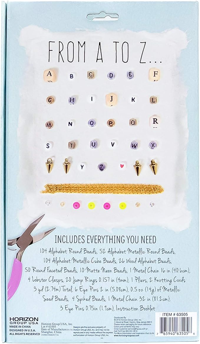 STMT DIY Alphabet Jewelry Set, Design 10 Premium Personalized VSCO Girl Bracelets, Necklaces & Accessories, Bead Kit for Friendship Bracelets, DIY ABC Jewelry, Great for Kids & Teens Ages 8, 9, 10, 11