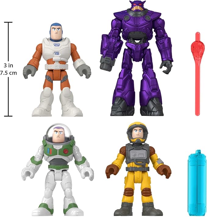 Disney and Pixar Lightyear Toys, Imaginext Buzz Lightyear Mission Multipack Figure Set for Preschool Pretend Play Ages 3-8 Years