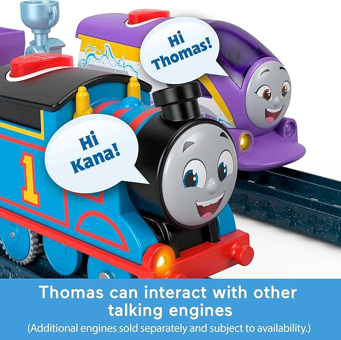Thomas & Friends Motorized Toy Train Talking Thomas Engine with Sounds & Phrases Plus Cargo for Preschool Kids Ages 3+ Years