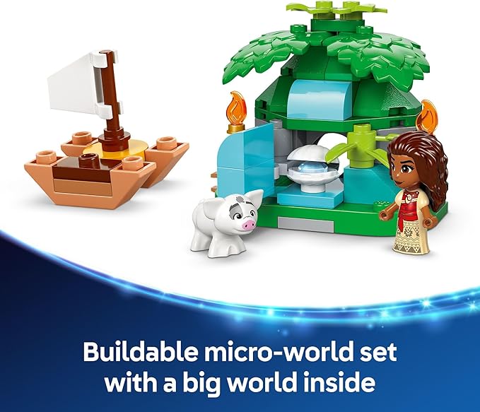 LEGO Disney Moana's Island Fun Building Toy Playset - Princess Moana Toy for Kids, Girls and Boys, Ages 5+ - with 2 Disney Micro-Dolls and Pua Animal Figure - Gift Idea for Birthdays - 43260