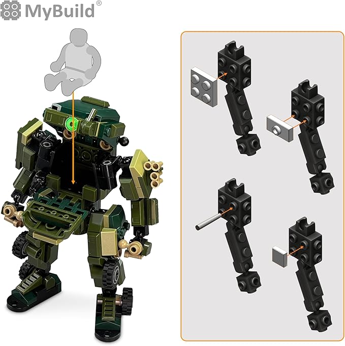 MyBuild Mecha Frame Armed Forces Stryker 5019 - Green Armor Robot Blocks Toy Building Bricks for Children to Adult Mech Fans