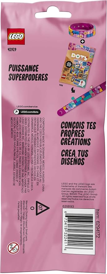 LEGO DOTS Power Bracelet 41919 DIY Creative Craft Kit for Kids Who Like Creative Gifts and Designing Bracelets, Makes an Excellent Gift (33 Pieces)