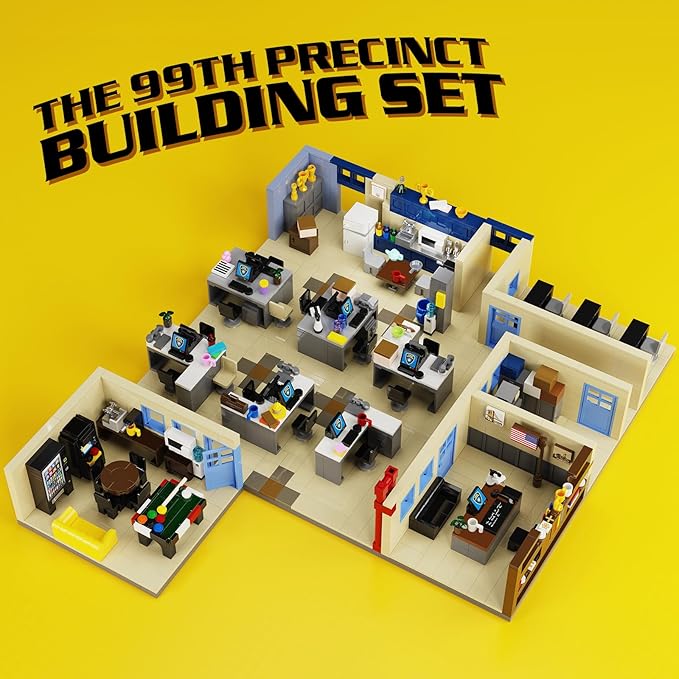 The 99th Precinct 4th Floor Building Set, Office Building Blocks Toy Compatible with Lego for Adults Boys Girls Aged 6+, Gift for TV Fans Collectible Merchandise (1313 Pieces)