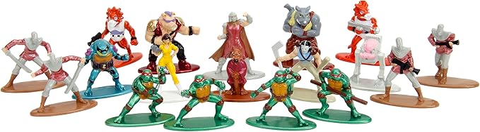 TMNT 1.65" 18-Pack Wave 2 Die-Cast Figures Nano Metalfigs, Toys for Kids and Adults