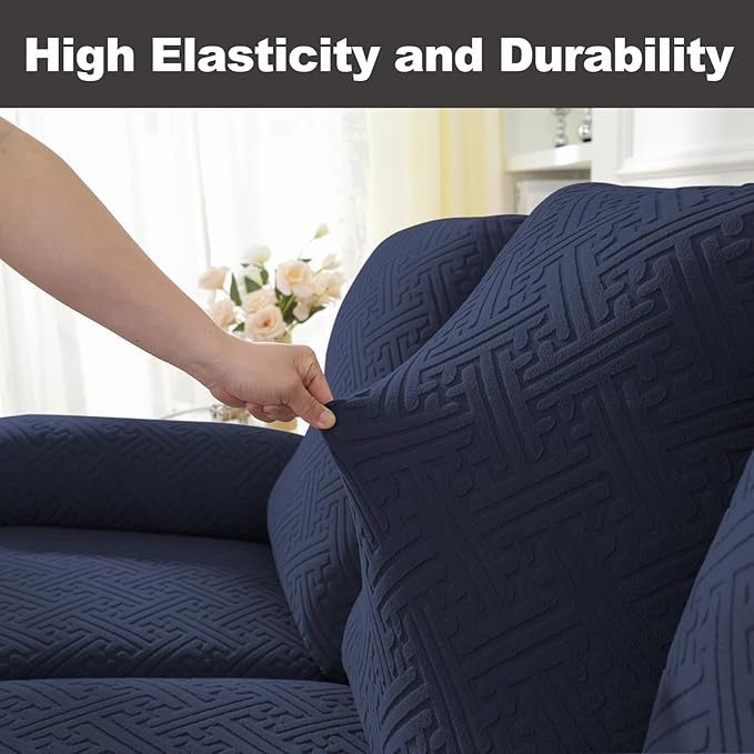 NORTHERN BROTHERS Stretchy Recliner Sofa Covers 3 Seater, Couch Cover Recliner Sofa 3 Cushions, Sofa Recliner Covers, Dark Blue