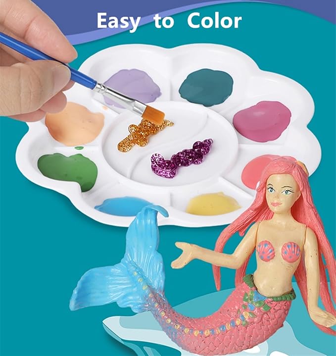 BESTYMXY Mermaid Toys Painting Kit, Mermaid Paint Kit, Kids Art Set, DIY Mermaid Paint Arts & Crafts Set, Mermaid Toys for Girls