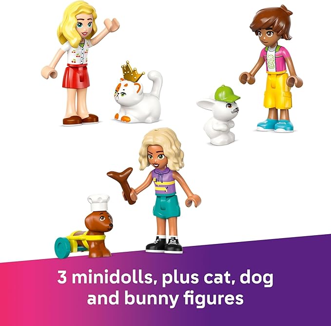 LEGO Friends Pet Accessories Shop Pretend Play Set - Building Toy for Kids, Girls and Boys, Ages 6+ - with 3 Minidolls, Toy Dog, Cat, & Rabbit - Gift Idea for Birthday - 42650